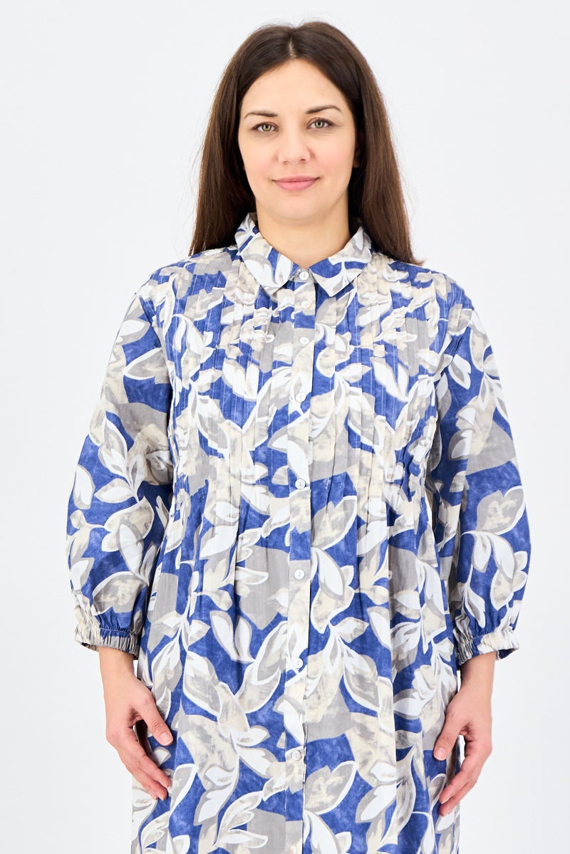 ANNE KLEIN Women Floral Print Shirt Dress, Multicolor - Image 3